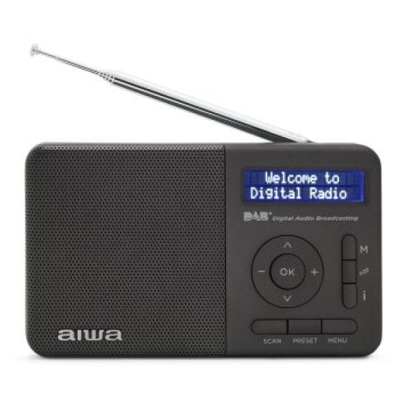 Radio Digital Con Altavoz Aiwa Rd-40dab/bk 50 Memorias Reloj Digital Altavoz 2" Bateria 3.7v 2000mah Color Negro