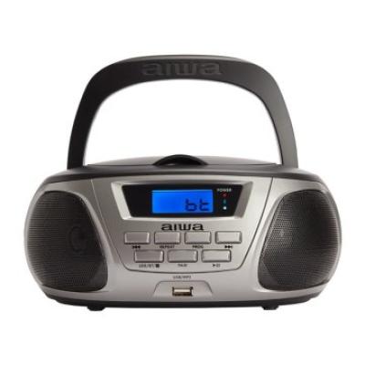 Radio Cd Bluetooth Portable Aiwa Boombox Bbtu-300 Silver/black