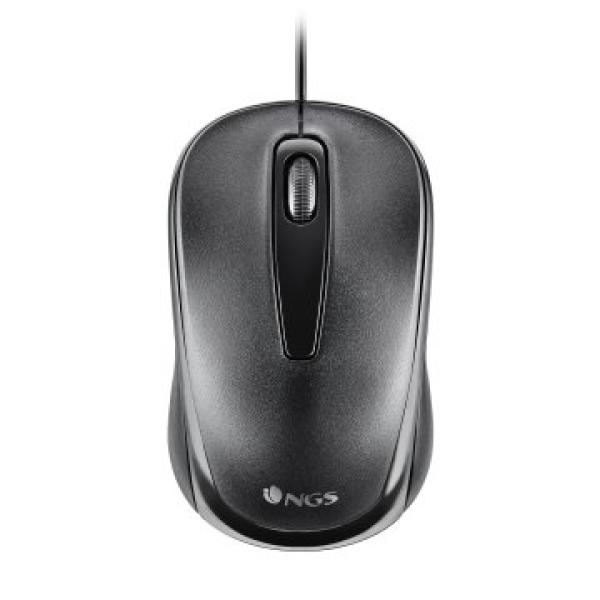 Mouse Ngs Easy Delta Black Optico Con Cable