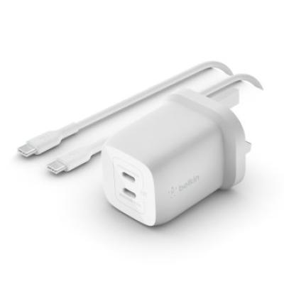 Cargador De Pared Belkin Wch013vf2mwh-b6 Doble Usb-c Gan Boost