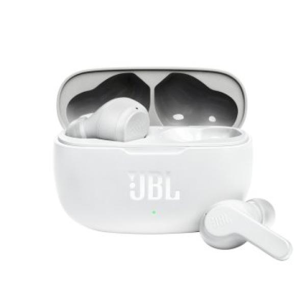 Auricular Bluetooth Jbl True Wireless Wave W200tws White Microfono Integrado Bt 5.0 Sonido Deep Bass Color Blanco