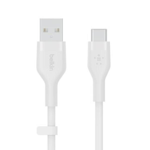 Cable Belkin Cab008bt1mwh Usb-c A Usb-a Boost Charge 1m Color Blanco Silicona Con Clip