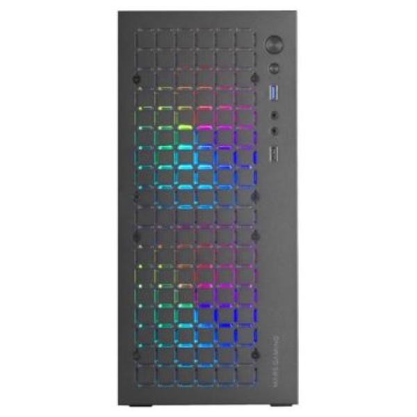 Caja Microatx Gaming Mars Gaming Mc-core Black Frontal Metal-mesh Con 2 Ventiladores Frgb 120mm Vent