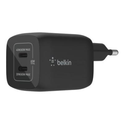 Cargador De Pared Belkin Wch013vfbk Doble Usb-c Gan Boost