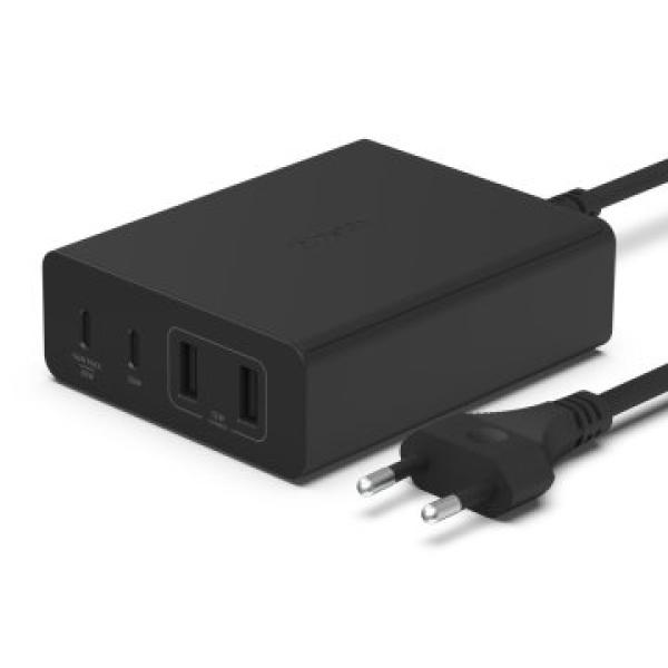 Cargador De Sobremesa Belkin Wch010vfbk 2xusb-c 2xusb-a Gan Boost Charge 108w Negro