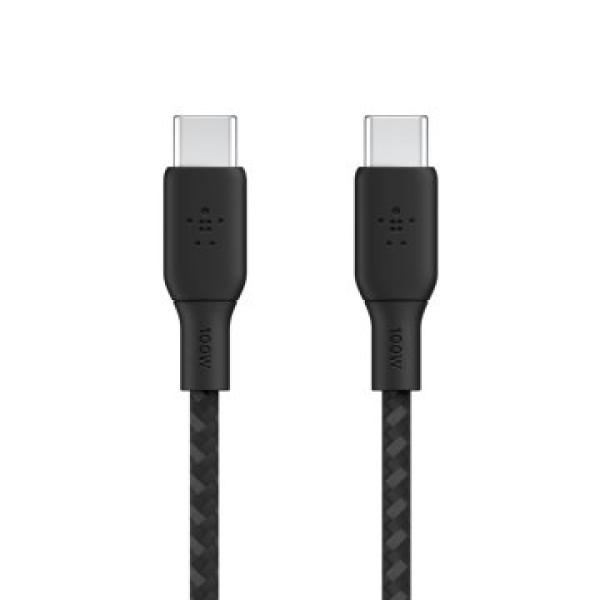 Cable Belkin Cab014bt2mbk Usb-c A Usb-c Boost Charge 2m 100w Doble Tranzado Negro