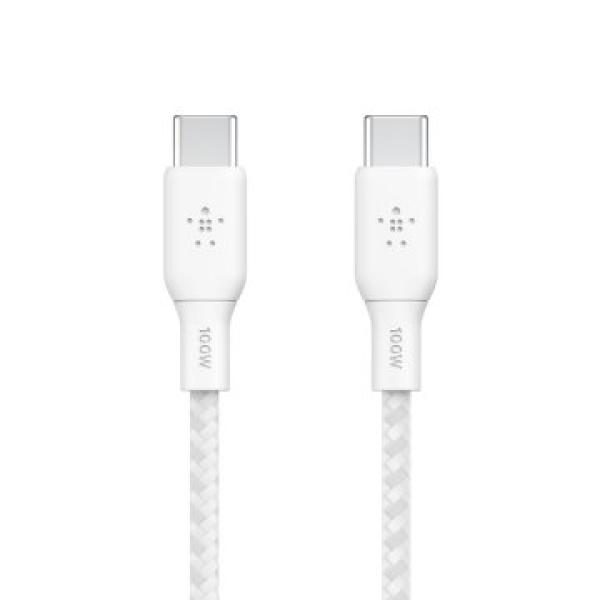 Cable Belkin Cab014bt2mwh Usb-c A Usb-c Boost Charge 2m 100w Doble Trenzado Blanco