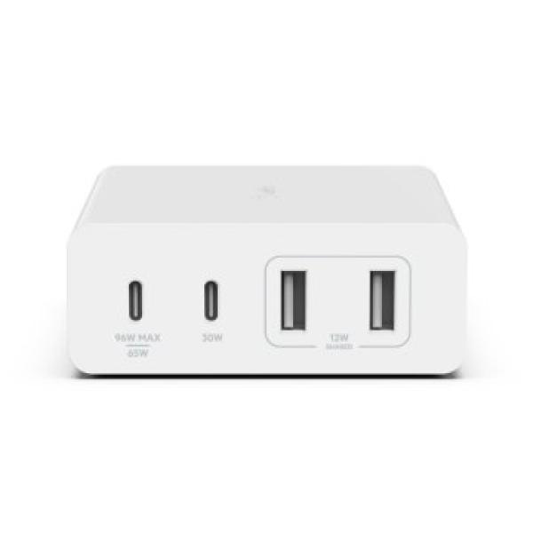 Cargador De Sobremesa Belkin Wch010vfwh 2xusb-c 2xusb-a Gan Boost Charge 108 Blanco