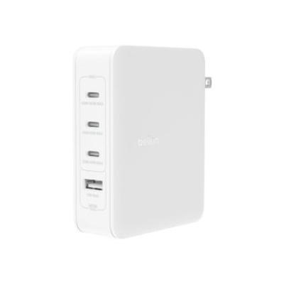 Cargador De Pared Belkin Wch014btwh 3xusb-c 1xusb-a Gan Boost