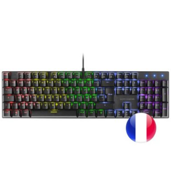 Teclado Mecanico Mars Gaming Mk422 En Frances Black Switch Marron Pr De 100hz Anti-ghosting Avanzado Iluminacion Rgb