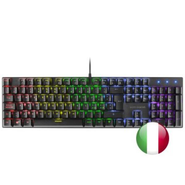 Teclado Mecanico Mars Gaming Mk422 En Italiano Black Switch Marron Pr De 100hz Anti-ghosting Avanzado Iluminacion Rgb