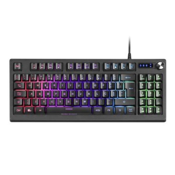 Teclado H-mecanico Compacto Tkl Mars Gaming Mkrevo En Portugues Color Negro Con Pad Numerico Y Rueda