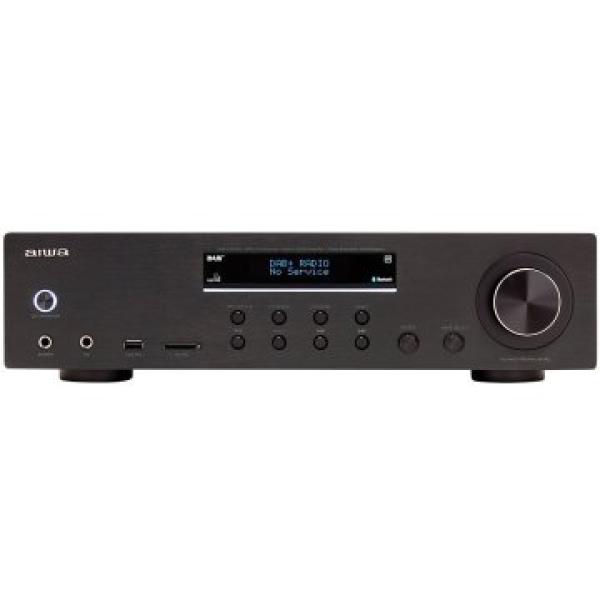 Amplificador Bluetooth Aiwa Amr-200dab/bk Black Dab+ 200w Rms 7 Entradas Analogicas Fm/usb/sd