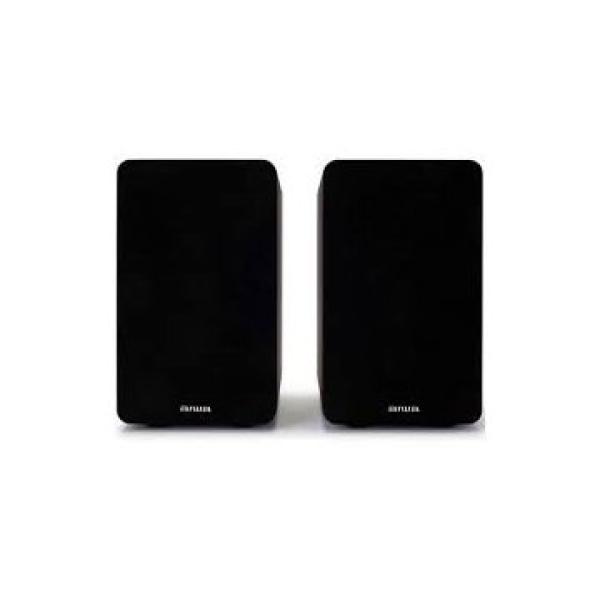 Altavoces 2.0 Hifi Pasivos Aiwa Sp-a100 Color Negro 2x70w Rms Conectores Chapados En Oro