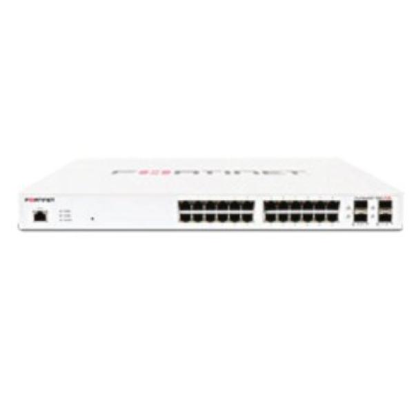 Switch Gestionable Fortinet Fs-124e-poe L2+ 24xge Rj45 12xpoe Max 185w 4xge Sfp 256 Mb Ddr3 Montaje Rack Ventilador