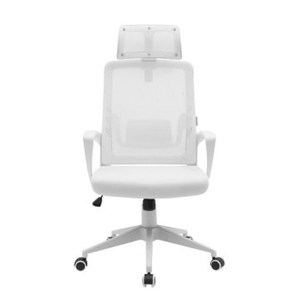 Silla Ergonomica Mars Gaming Mgcergolitew Blanca Con Detalles En Blanco Respaldo En Malla Transpirab