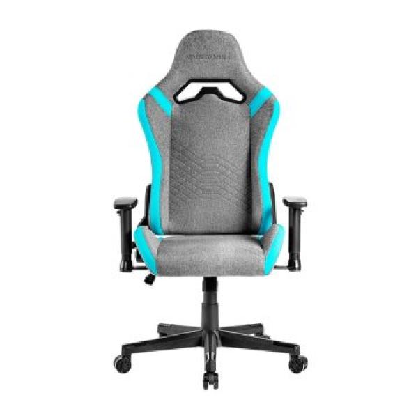 Silla Gamer Mars Gaming Mgcprofbl Gris Con Detalles Azul Brazos Regulables En Altura Reclinable 135º