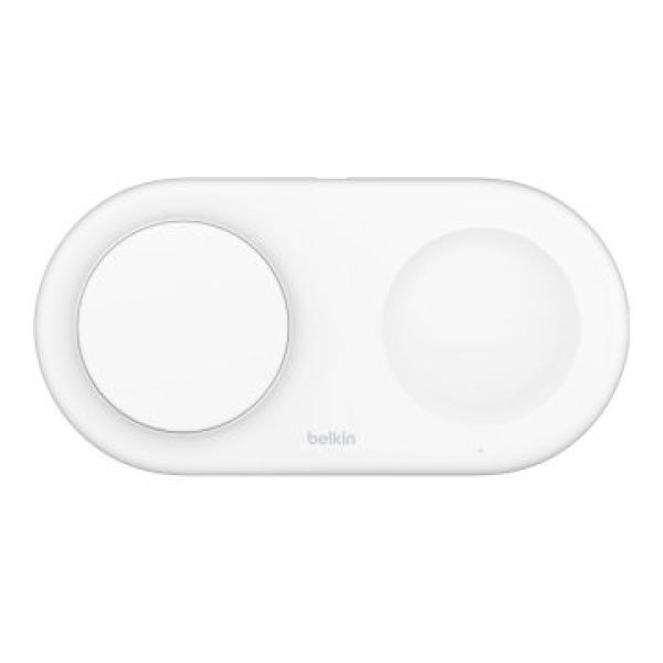 Base De Carga Inalambrica Doble Belkin Wiz021vfwh 15w Qi2 Boost Charge Color Blanco