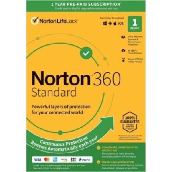 Norton 360 Standard 10gb Portugues 1 User 1 Device 12mo **l. Electronica