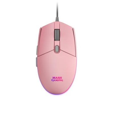 Mouse Mars Gaming Rgb Mmg Pink 3200dpi 6 Botones Iluminacion