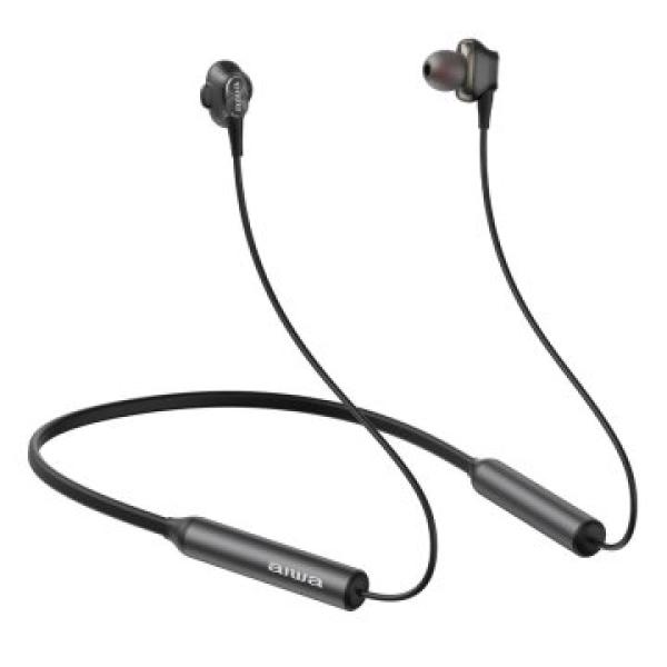 Auricular Bluetooth Intrauditivo Aiwa Estbt-450bk Black Bt 5.0 Hyperbass Ipx4 Contron Remoto Multiple