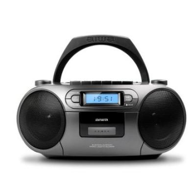 Radio Cd Bluetooth Portable Aiwa Boombox Bbtu-550 Grey 6w Rms