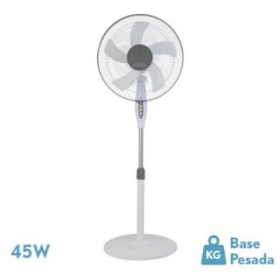 Ventilador De Pie Belmonte Blanco/gris 3 Velocidades 45w 5