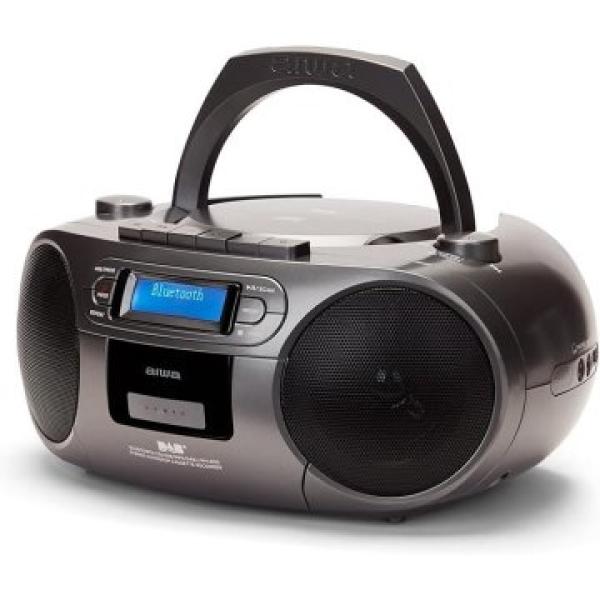 Radio Cd Bluetooth Portable Aiwa Boombox Bbtc-660dab Plata Radio 6w Rms Bt Radio Fm Mp3 Casetes Usb