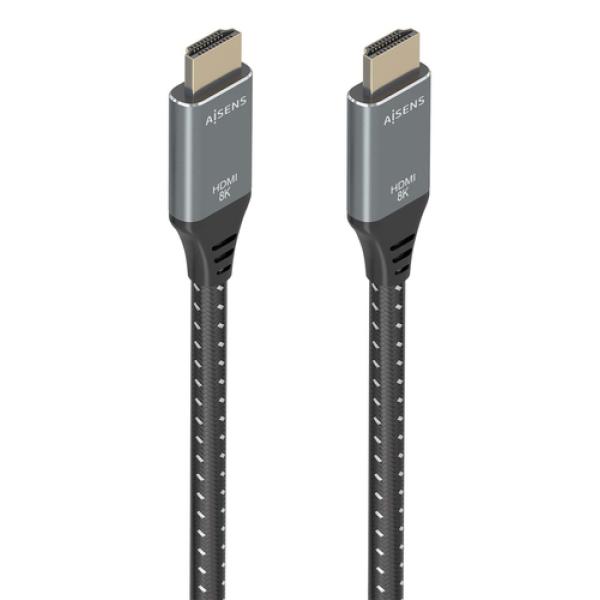 Cable HDMI 2.1 8K Aisens A150-0876/ HDMI Macho - HDMI Macho/ 5m/ Gris y Negro