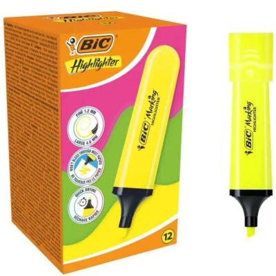 Caja de Marcadores Fluorescentes Bic Highlighter Flat Neón/ 12