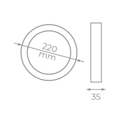 Downlight Iglux SUP-102318-FB V2/ Circular/ Ø220 x 35mm/