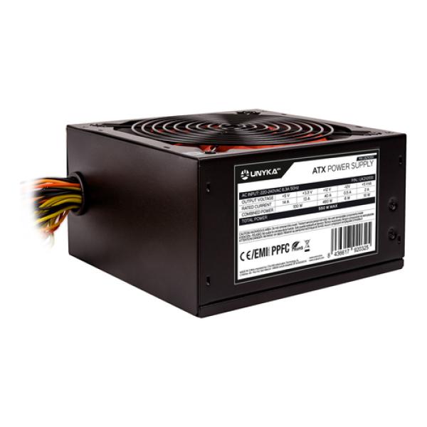 Fuente De Alimentacion Unykach Atx 210551 550w Gamin Incluye P4+4, Brida +4 Tornillos Destinada Reparaciones