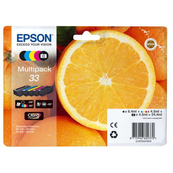 Pack De 5 Cartuchos Original Epson 33 C13t33374011