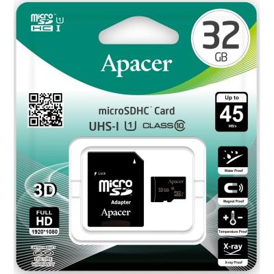 Tarjeta de Memoria Apacer 32GB microSD HC UHS 1 con Adaptador/