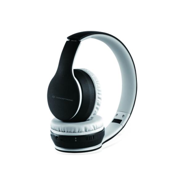 Headset Bluetooth Conceptronic Parris Con Funcion Manos Libres Radio Reproduce Desde Microsd Color N