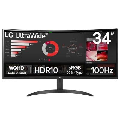 Monitor Profesional Ultrapanorámico Curvo LG 34WR50QK-B 34'/