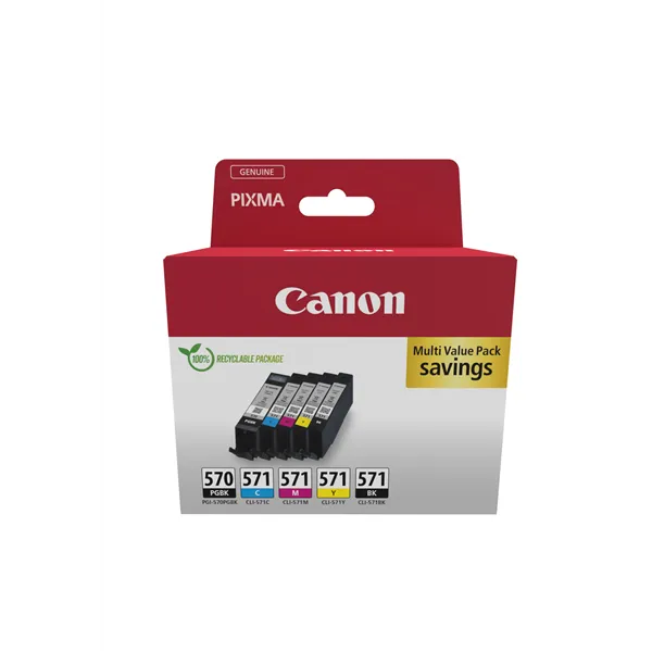 Cartucho de Tinta Original Canon PGI-570 + CLI-571 Multipack/ Cian/ Magenta/ Amarillo/ Negro