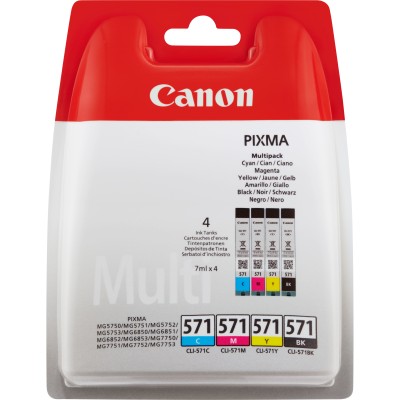 Cartucho de Tinta Original Canon CLI-571 Multipack/ Cian/