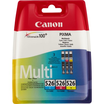 Cartucho de Tinta Original Canon CLI-526 Multipack/ Cian/