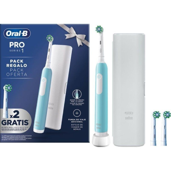 Cepillo Dental Braun Oral-B Pro Series 1/ Incluye 2 cabezales/ Azul