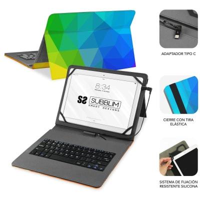 Funda con Teclado Subblim Keytab USB 11' Triángulos USB para