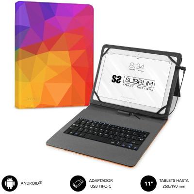 Funda con Teclado Subblim Keytab USB 11' Triángulos USB para