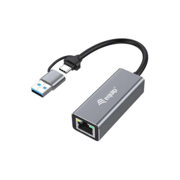 Adaptador De Red Usb-c 3.2 A 2.5gb Rj45 Incluye Adaptador Usb-a Equip