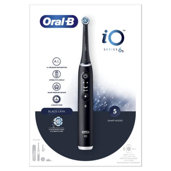 Cepillo Dental Braun Oral-B iO 6/ Incluye 2 Recambios/ Negro