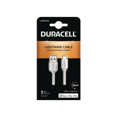 Cable USB Lightning Duracell USB5022W/ USB Macho - Lightning