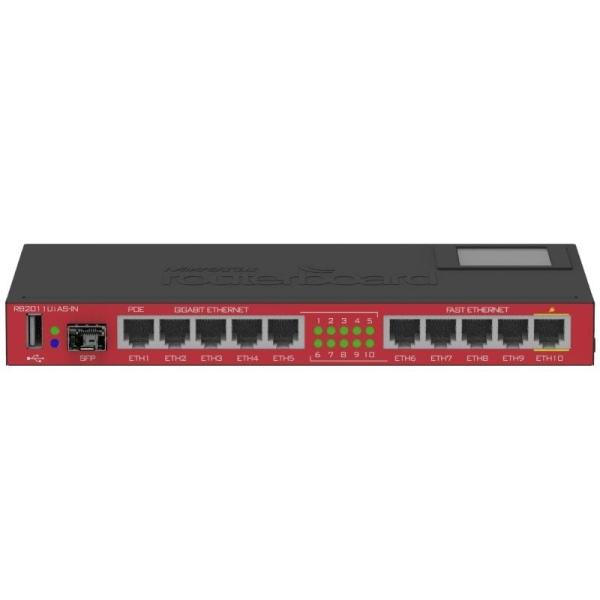 Switch Router Mikrotik RB2011UIAS-IN 11 Puertos/ RJ45 10/100/1000/ SFP/ PoE