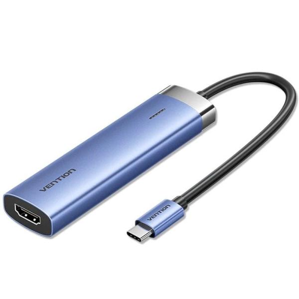 Docking USB Tipo-C Vention TGESB/ 3xUSB/ 1xHDMI/ 1xUSB Tipo-C PD