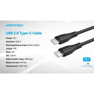 Cable USB Tipo-C Vention H27BF/ USB Tipo-C Macho - USB Tipo-C