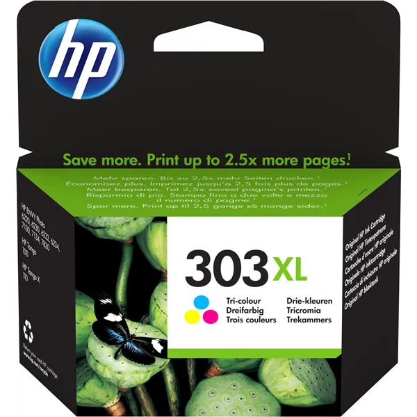 HP 303X Alta Capacidad Tricolor Original | Tóner T6N03AE