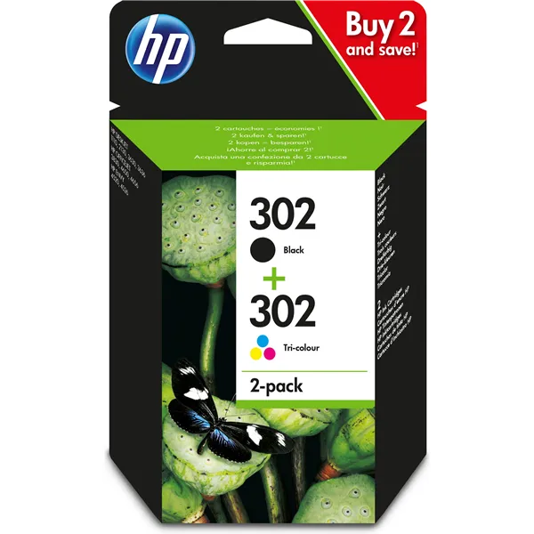 HP 302 Multipack Negro Tricolor X4D37AE - Cartuchos de Tinta Originales